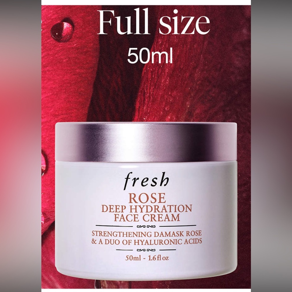 fresh Rose & Hyaluronic Acid Deep Hydration Moisturizer NIB - Picture 5 of 6